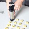 Cookie Press, Stainless Steel Biscuit Press Gun Set with 20 Cookie Discs and 4 Piping Nozzles, DIY Cookie Making Kit, Cookie Maker, Cookie Mold, Cake