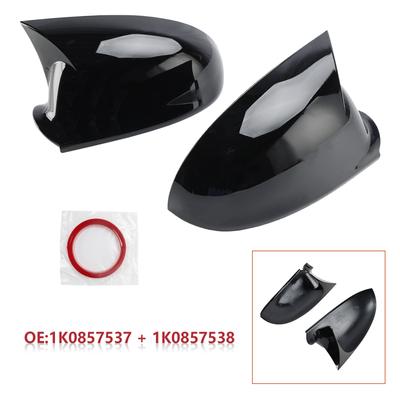 Gloss Black Wing Door Mirror Cover Caps Left + Right for VW Jetta 2005-2011