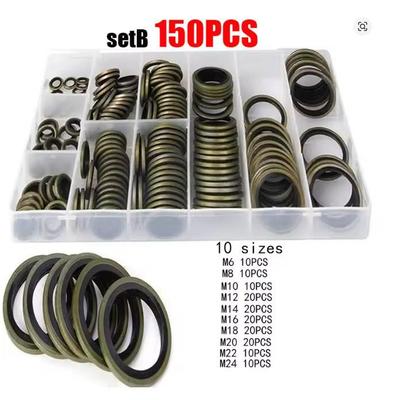 Grensoverschrijdende 150-delige hogedruk oliekeerring reparatieset (Rubberen, Afdichtingen, Ringen 6-24)