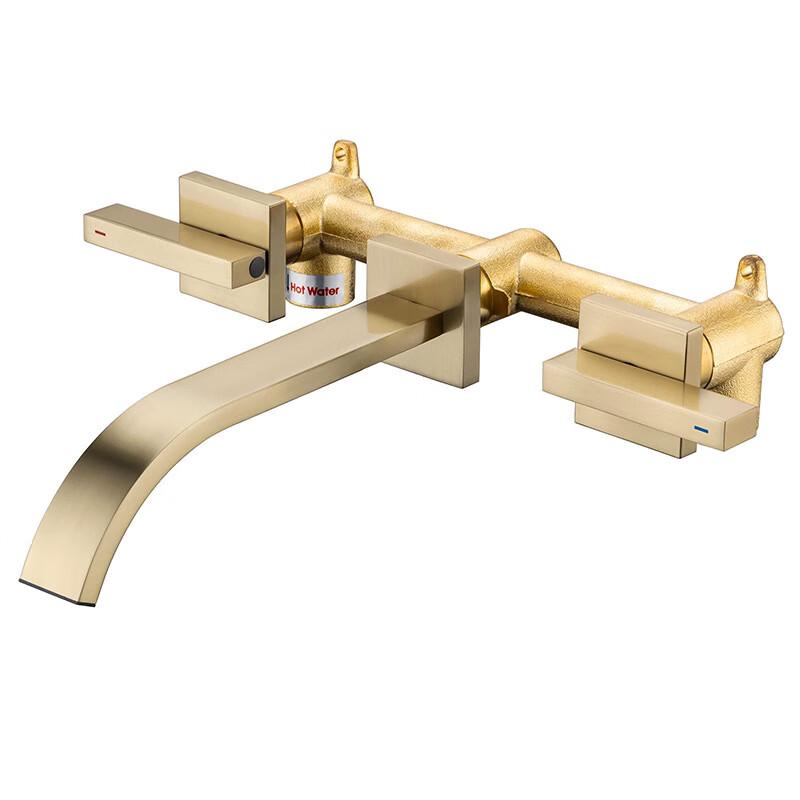 

TLXT Gold Deck-Mounted Waterfall Basin Faucet