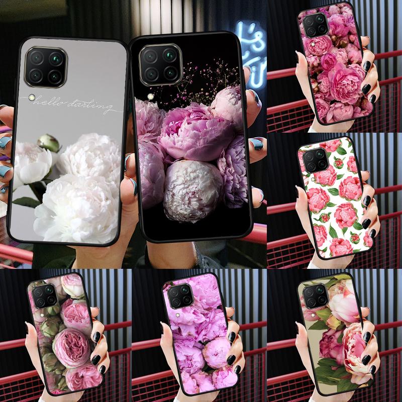 Peonies Beautiful Flower For Huawei Nova Y72 Y90 Y61 Y91 Y60 Y70 12s 12i 11i 8i 9 10 SE P20 P40 Lite P60 P30 Pro Case