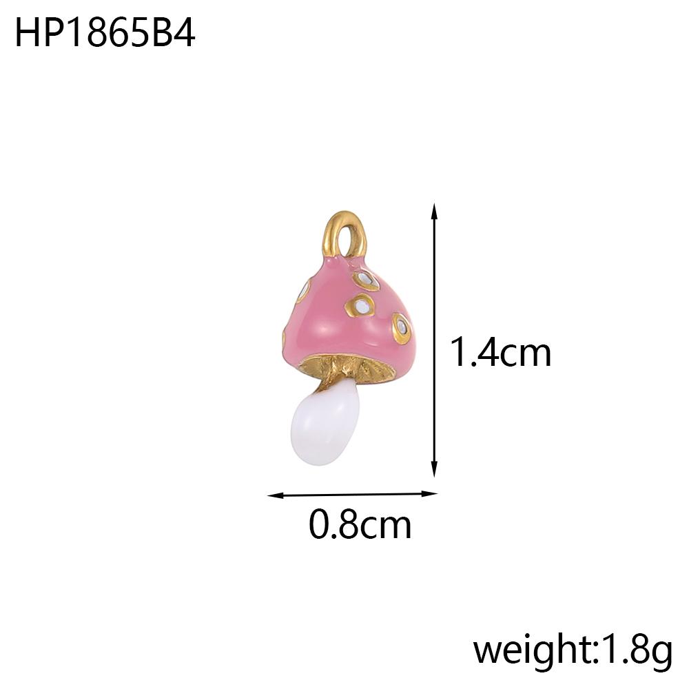 3PCS/LOT CARLIDANA Enamel Fruit Mushroom Charms Pendants Stainless Steel DIY Necklace Jewelry Making Accessories