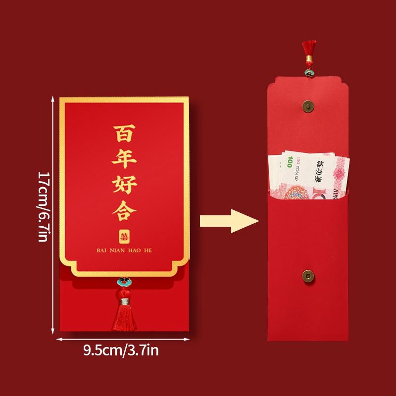 

1Piece Cloth Wedding Red Envelope Traditional Chinese Wedding Red Envelope Lucky Money Packets With Tassel Weddings Supplies
