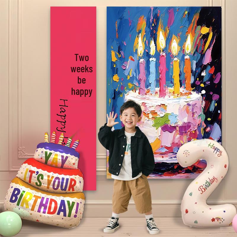 

Баннер на день рождения для двухлетнего мальчика и набор для украшения вечеринки в тортовой тематике Age 5 Birthday Set - Type A