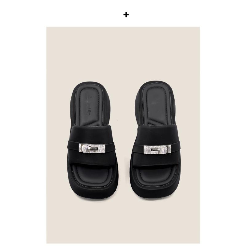 Summer versatile shorty slippers heighten 6 ice blue platform women's shoes sandals women wear not tired feet