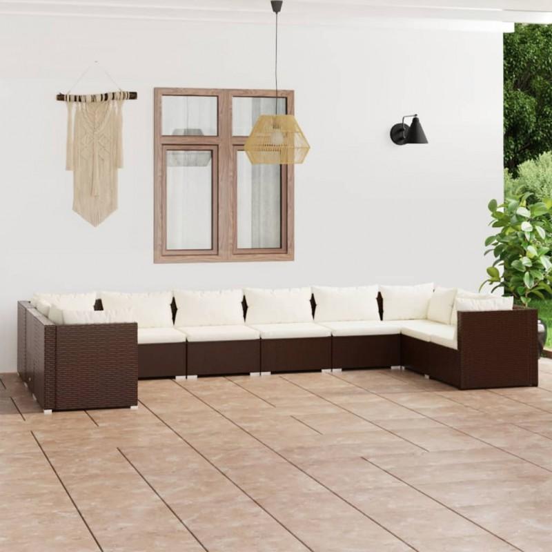 Day and Night - Day and Night Garden Furniture Set 10 Pieces and Brown Synthetic Rattan Cushions