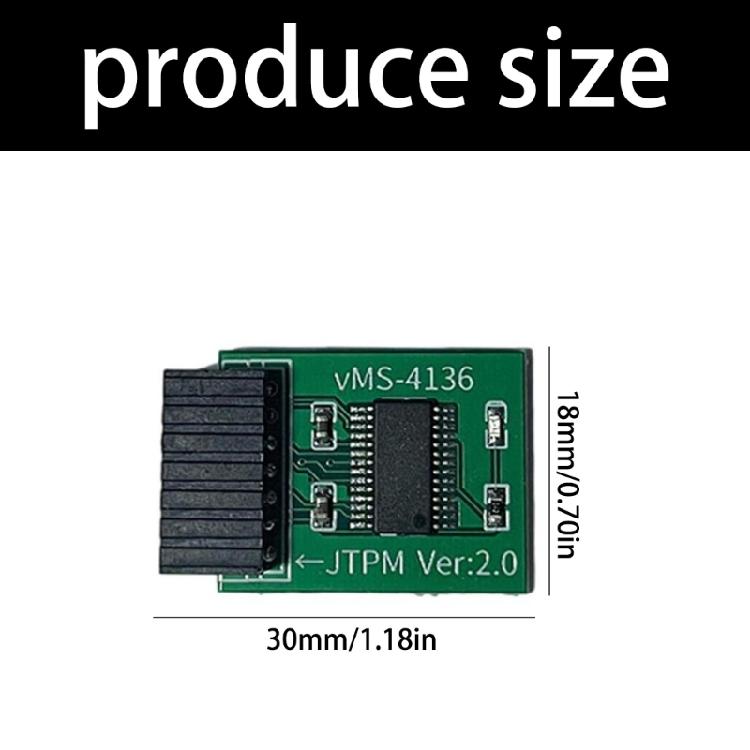 TPM2.0 Security Module 14Pin Computer Connection Adapter Supporting TPM2.0 for 590 B560 H510 Z490 B460 H410 Z390 Z370