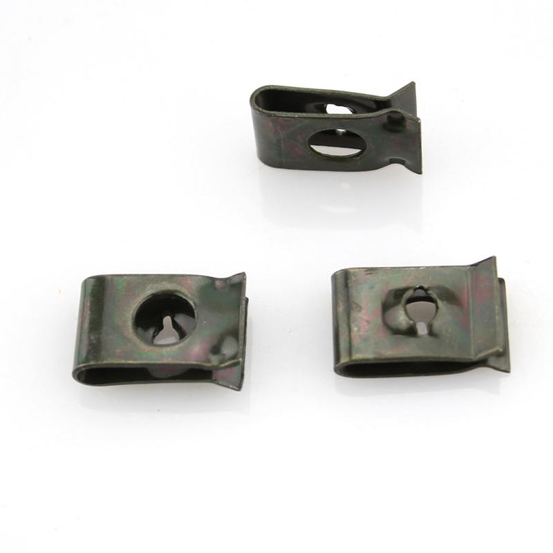 5/100x Car Motorcycle Metal Fastener Clip Screw U-Type Clip Auto Electromobile Anti-rust Protection Clip Buckle Screw Iron Sheet