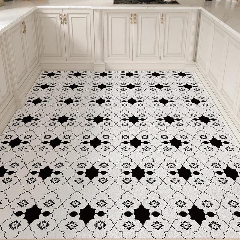 Waterproof Non-slip PVC Kitchen Mat Oil Proof Floor Carpet for Home Entrance Balcony Decoration Tapete De Cocina