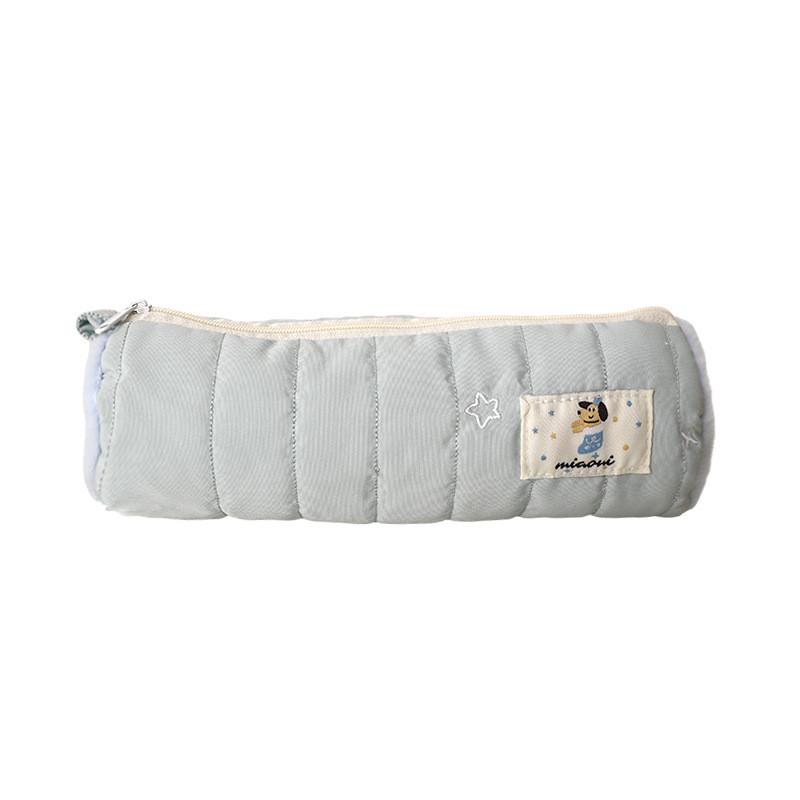 Style Large Capacity Pencil Case With Plush Snowman Design For Students And Office Use