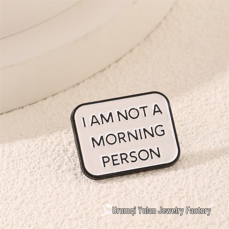 

Minimalist Geometric Metal Brooch with English Letter