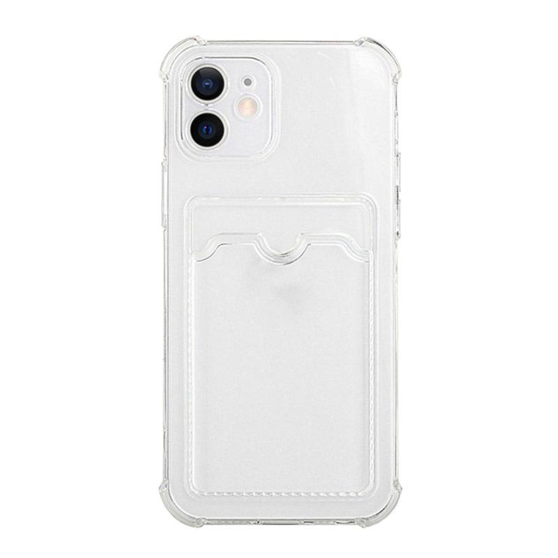 Przezroczyste etui do iPhone'a 17 z miejscem na karty, Pasuje do modeli 13, 15, 16 Pro Max, X - Ochronny i prosty uchwyt na karty