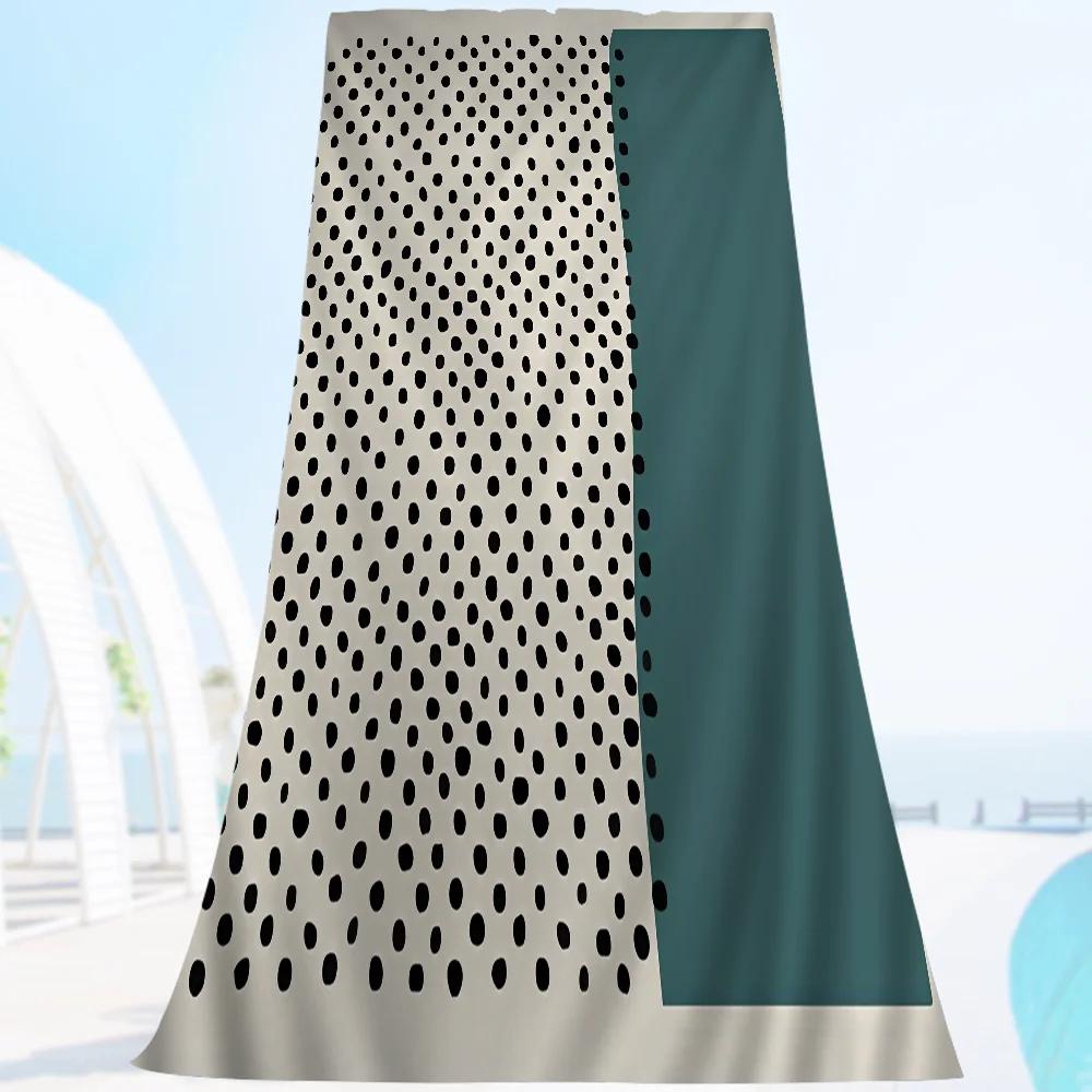 Modern Geometry Dot Line Art Microfiber Printed Beach Towel Mountain Climbing Yoga Beach Swimming Running Absorbent Soft Towel