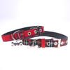Y2K Goth Vintage Dog Bone Charm Necklace Punk Trendy Choker Simple Red Plaid Leather Buckle Necklaces Collar Chain Jewelry