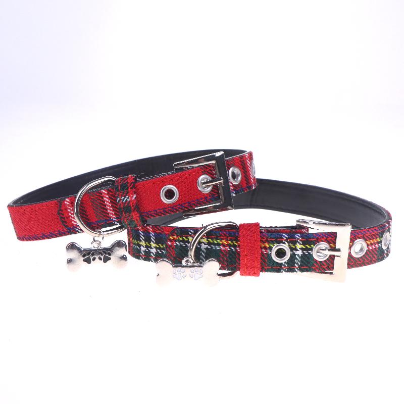 Y2K Goth Vintage Dog Bone Charm Necklace Punk Trendy Choker Simple Red Plaid Leather Buckle Necklaces Collar Chain Jewelry