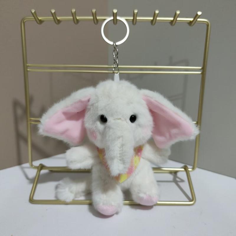 1Pcs Cartoon Elephant Stuffed Doll Keyring Soft Plush Toy Key Holder Bag Pendant Cute Elephant Keychain Backpack Hanging Decor