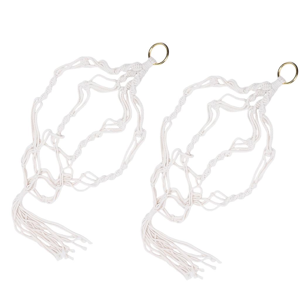 2pcs Macrame Plant Hanger 41.34in with Tassels Woven Cotton Rope Hanging Plant Basket for Indoor Outdoor Home Decor 01