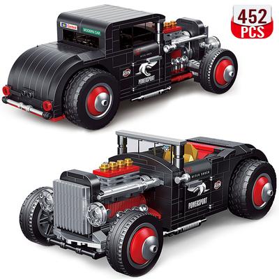 Retro Auto Bausteinsets, 452 Teile DIY Bausatz, Champion Auto Bauspielzeug Geschenke für Kinder Jungen im Alter von 7-14