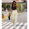 Women High Waisted Cargo Pants Y2K Trousers Wide Leg Casual Pants with 8 Pockets