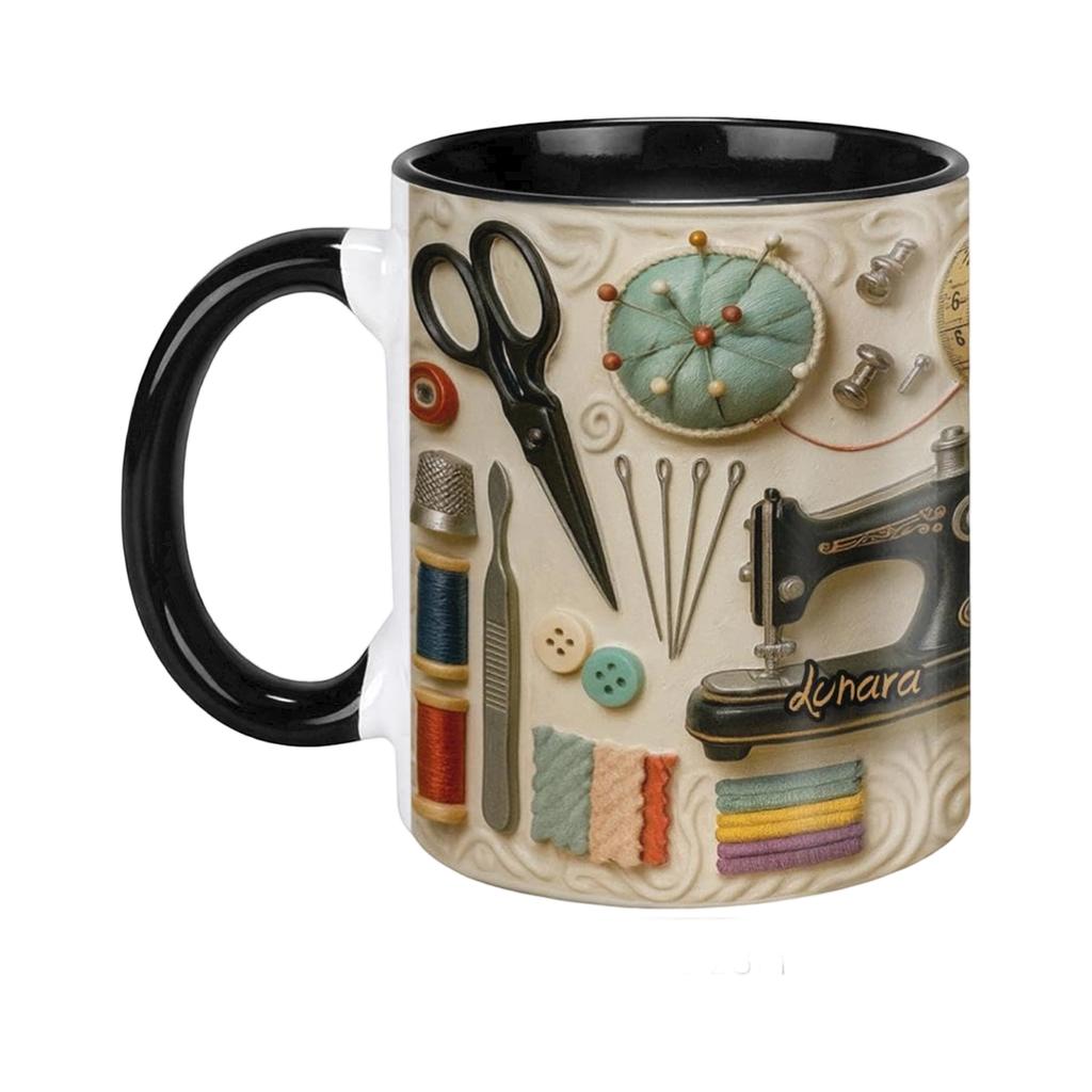 Love Sewing Personalized Sewing Mug, Perfect Gift For Creative Souls With Sewing Theme,Custom Mug,Gift For Crafter
