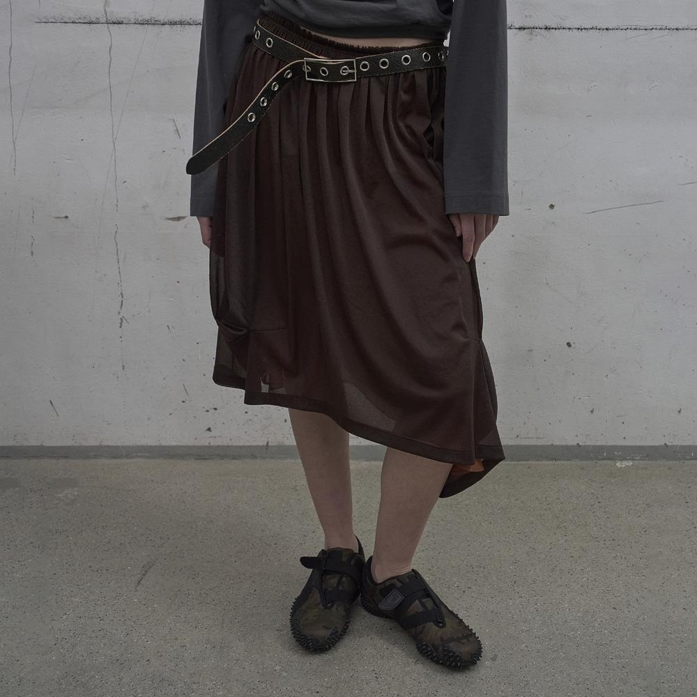 Lcdc Tm Double Layered Volume Skirt (Brown)