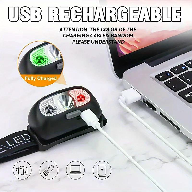 USB Rechargeable Waterproof Headlamp Motion Sensor Bright LED Running Fishing Flash Head Lamp Headlight Infrared Sensor Light