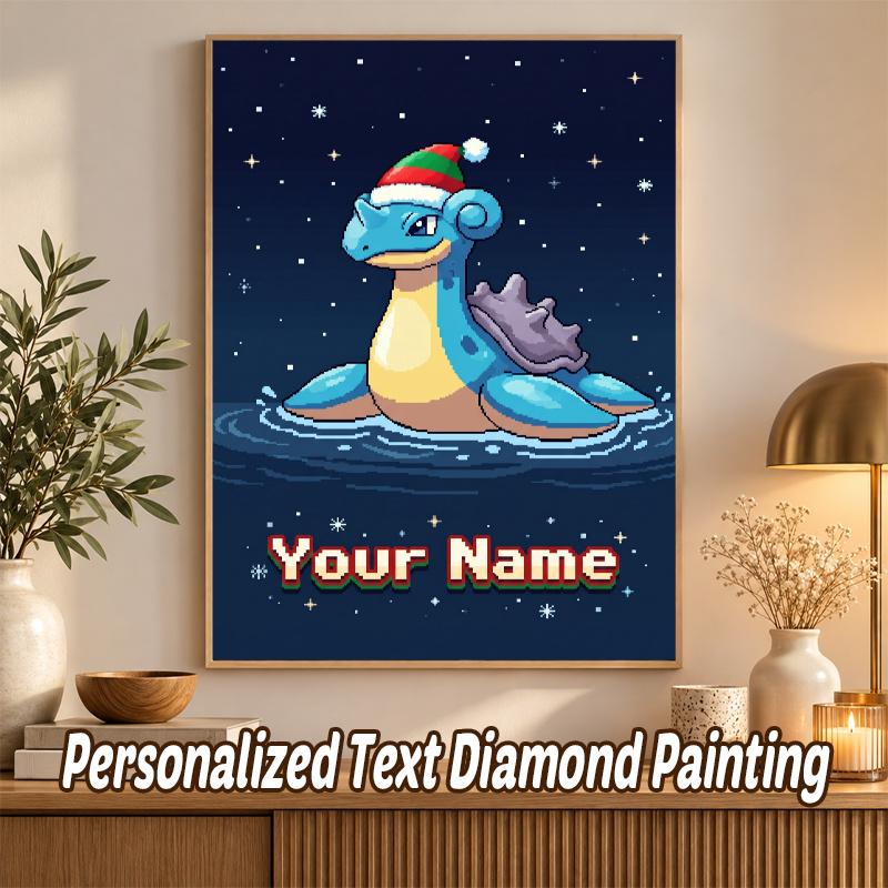 Lapras Custom Name Diamond Painting Personalized 5D Full Drill DIY Diamond Art Home Decor