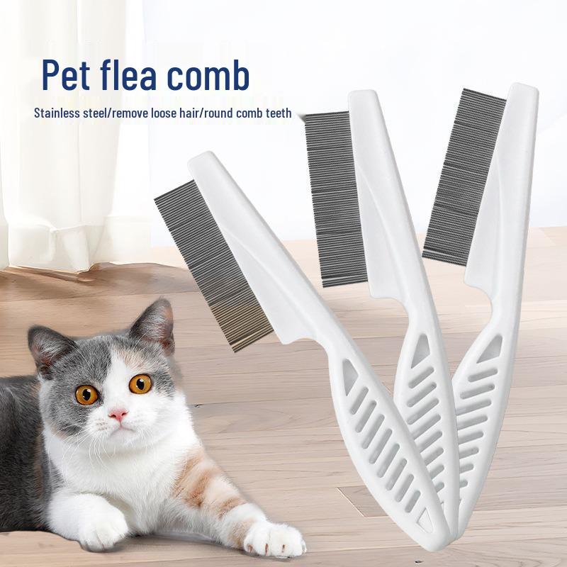 Multi-Purpose Flea Comb for Dogs and Cats - Fine-Toothed Plastic & Steel Needle Design