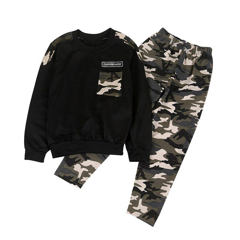 Autumn Baby Boy Cotton Camouflage Pattern Long Sleeve Casual T-shirt Tops Trousers Outfits Set