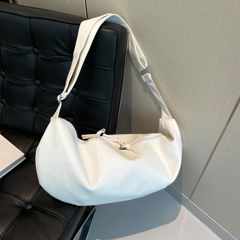 Retro Crossbody Dumpling Bag Capacity PU Soft Leather Simple Casual New Shoulder Bag