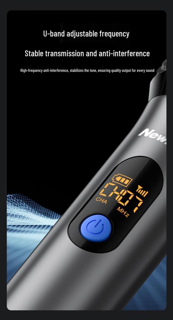 Newman MC110 UHF Wireless Microphone with Lithium Battery for KTV, Singing, Hosting, Speech, and Conference Sound Amplification.
