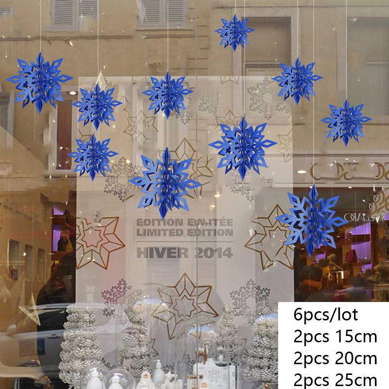 3D Künstliche Schneeflocken Papiergirlande Banner Weihnachtsdekorationen für Zuhause Winter Geburtstagsfeier Falscher Schnee Neujahrsornamente