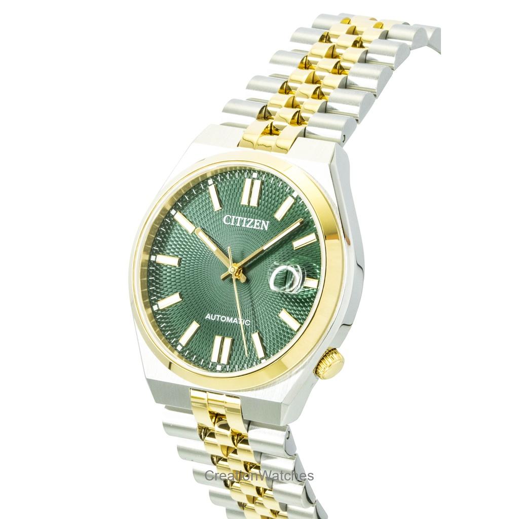 Citizen Tsuyosa 60 Two Tone Stainless Steel Green Dial Automatic NK0024-54X Men's Watch