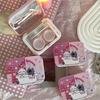 Mini Portable Contact Lens Case with Mirror Tweezer Suction Stick Set Kawaii Kitty Cat Contact Lens Storage Box Eye Care Tool