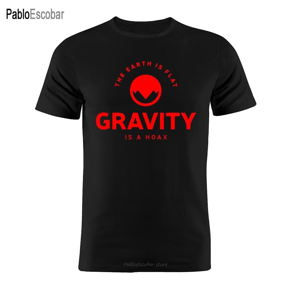 Cotton Unisex T Shirt Gravity Is A Hoax The Earth Is Flat Flatearth Silhouette Artwork Gift Tee