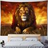 Animal oil painting tapestry, tiger lion elephant wolf, art decoration, wall hanging, hippie, home background cloth, bedroom