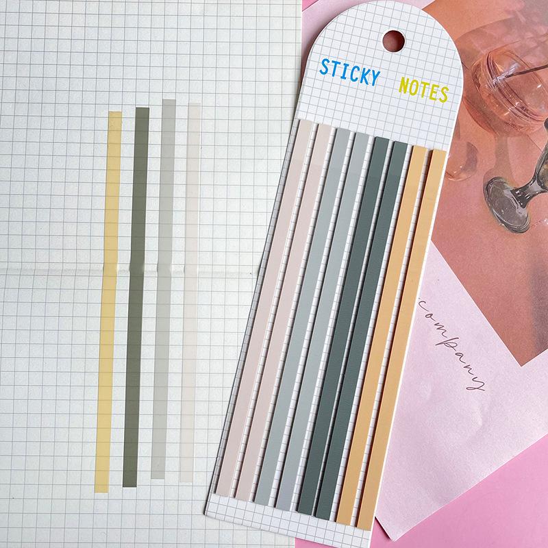 Fluorescent PET Waterproof Sticky Notes, Extra-Thin Long Tabs, 300 Pieces, Convenient Key Point Markers.