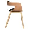 Dining Chair Black Bentwood and Faux Leather