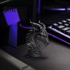 Miniature Dark Fantasy Statue Sheep-Headed Ornament, 3D Printed Gothic Devil Sculpture, with Mini Sculpture Detailed Horn Texture Desktop Statue, for