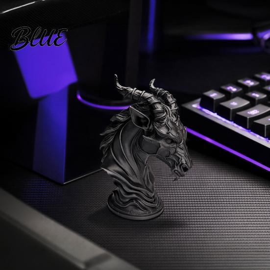 Miniature Dark Fantasy Statue Sheep-Headed Ornament, 3D Printed Gothic Devil Sculpture, with Mini Sculpture Detailed Horn Texture Desktop Statue, for