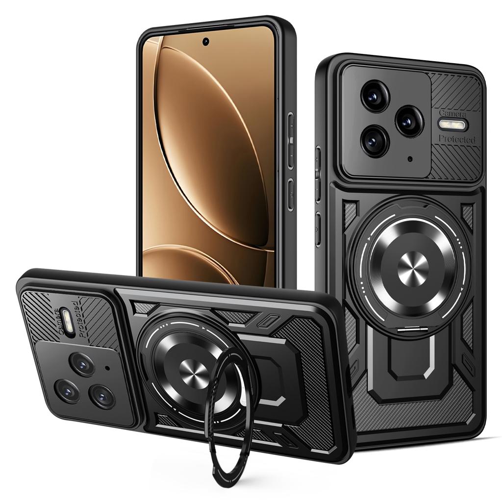 For Xiaomi Redmi K80 5G/Poco F7 Pro 5G Magnetic Case Rotating Kickstand TPU+PC Phone Cover