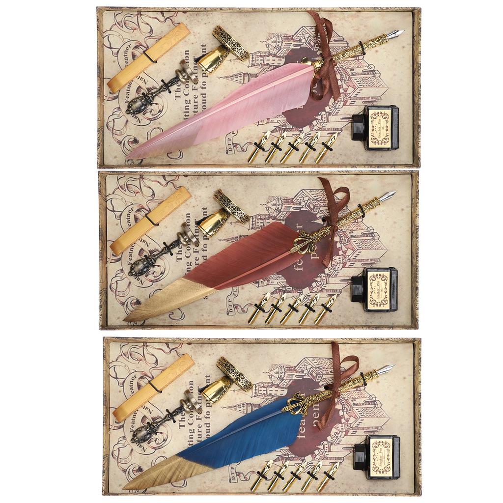 Quill Pen Set  Writing Drawing Dip Pen Students Teacher Antique Calligraphy Vintage Gift
