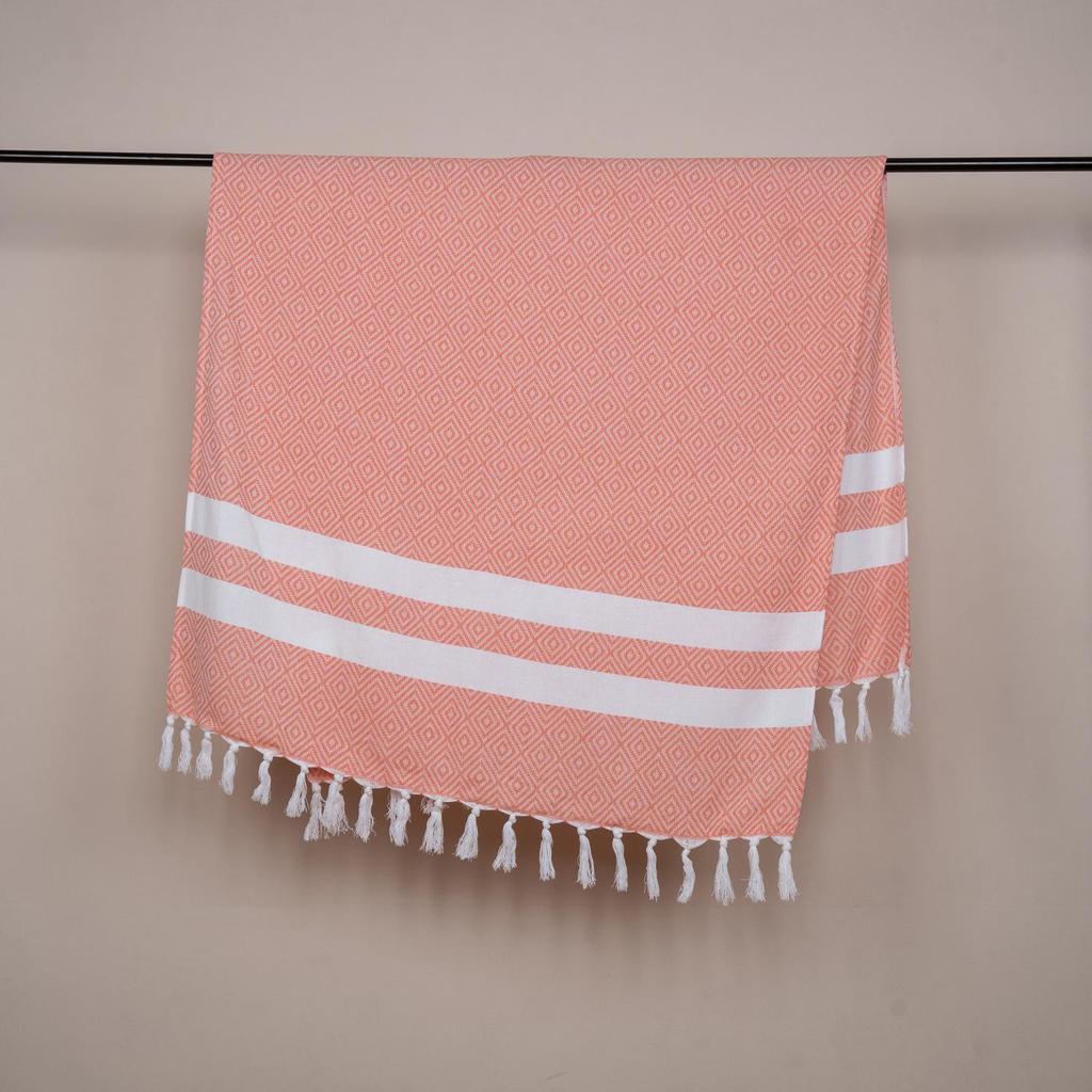 Turkish Cotton Tassel Beach Towel - Absorbent, Customizable, Versatile for Bath or Sun Protection