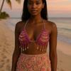 New Design Women's Macaron Color Beaded Camisole Bohemia Style Bra Chain Crystal Jewelry for Beach Vacation Anniversaries