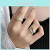 Unique Irregular Textured Zirconia Stone Ring For Women Fashionable Adjustable Open Band