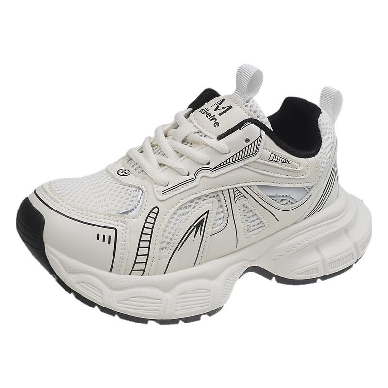 Mesh dad shoes women's summer 2025 new thin breathable thick-soled versatile height-increasing lightweight casual sports shoes