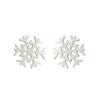 Stylowe Kolczyki Płatki Śniegu dla Kobiet - Elegancki Wzór Kwiatu Lodu, Kompaktowy Prezent Świąteczny, Dodatek Mody Inspirowany Koreą