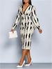 Slim-fit Long-sleeved Lace Decoration V-neck New Dress Women's Clothing