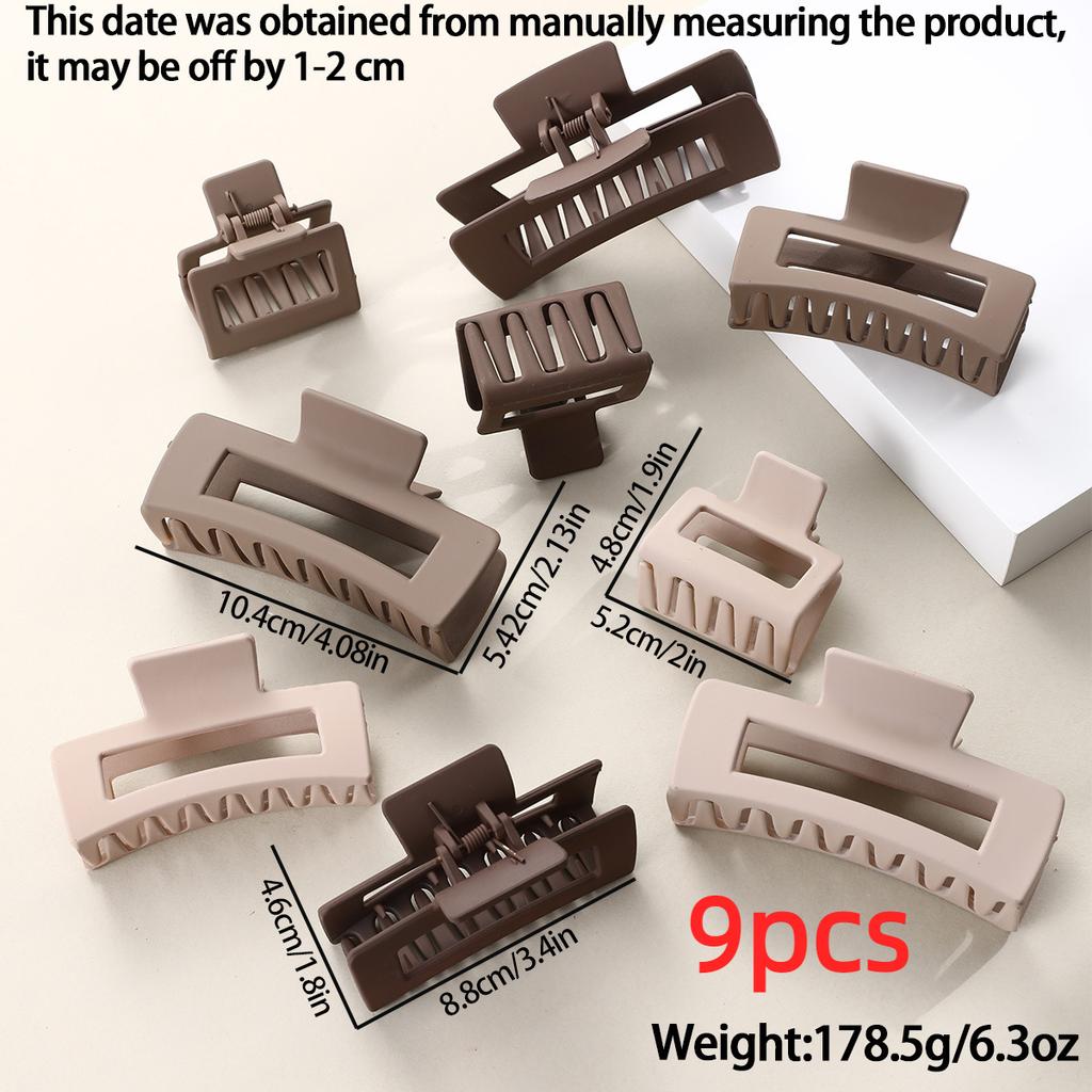 10PCS Black Coffee Large Hair Claws Elegant Acrylic Hair Clip Hairpins Barrette Crab Claw Clips Headwear For Women Girls Hair Accessories