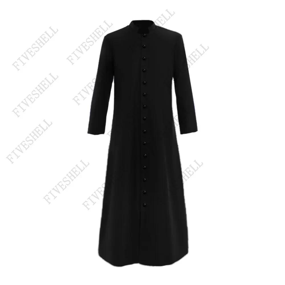 Halloween Cosplay legend Clergy Robe Cassock Cincture Medieval Clergyman Vestments Roman Priest Robe Cassock Costume